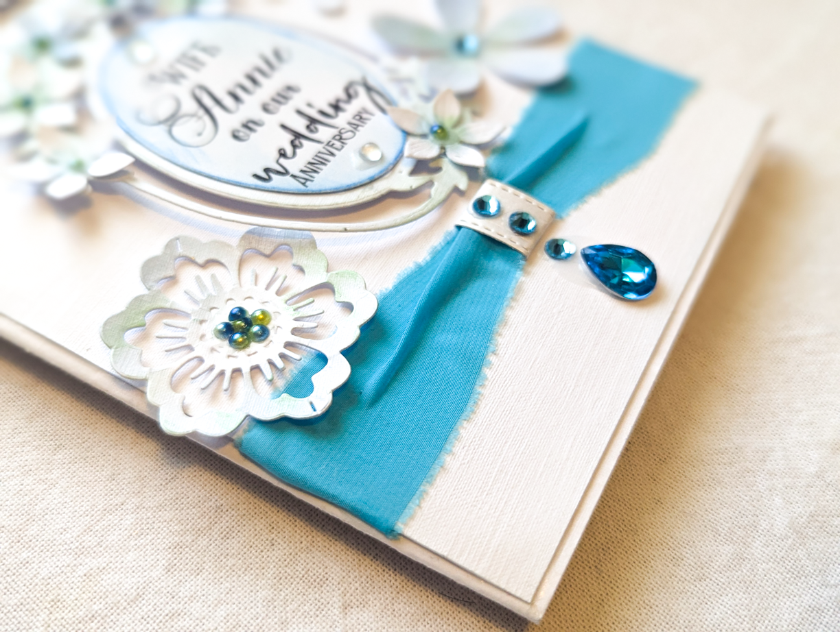 Handmade Personalised 45th Sapphire Wedding Anniversary Card, Wife ...