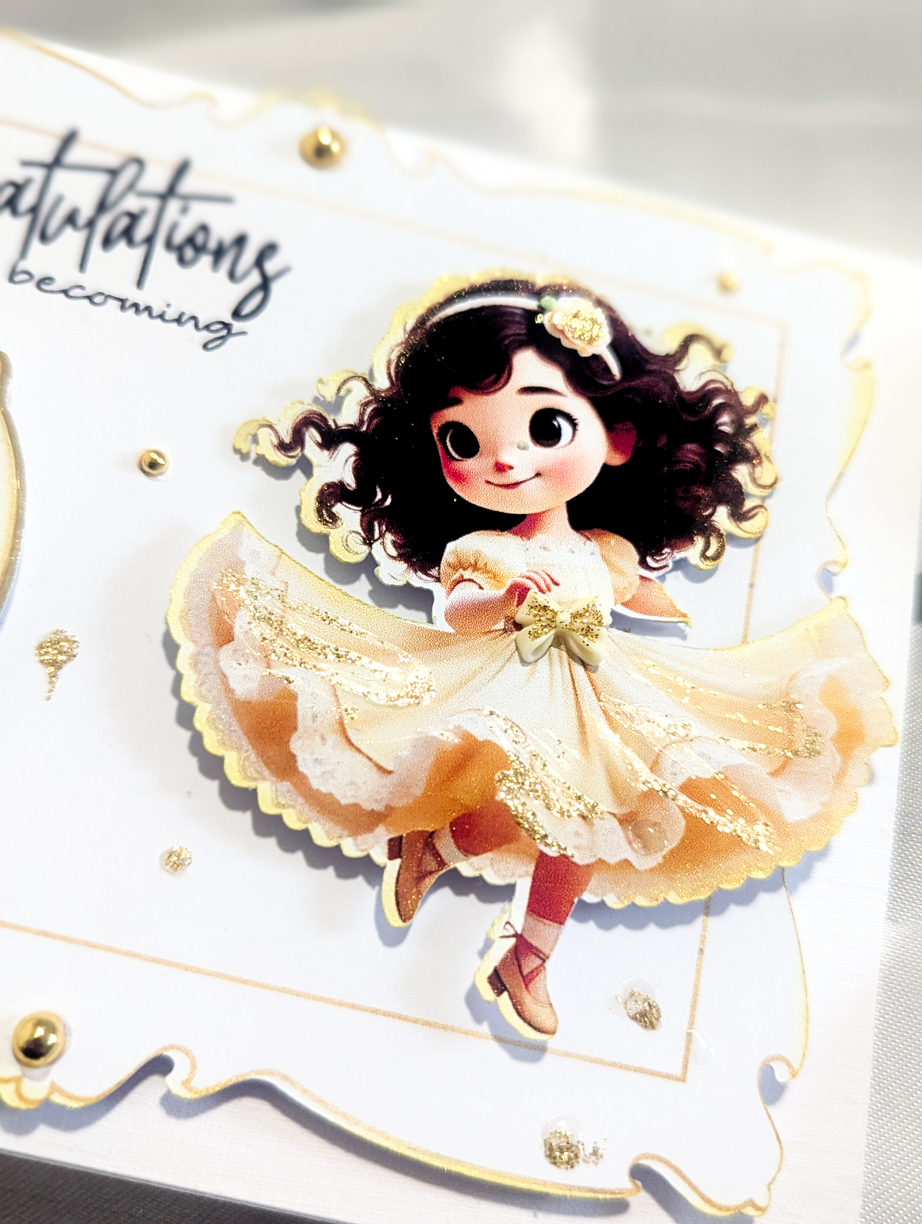 Personalised Big Sister Card Handmade Congratulations New Baby Gold Keepsake Gif - Image 8