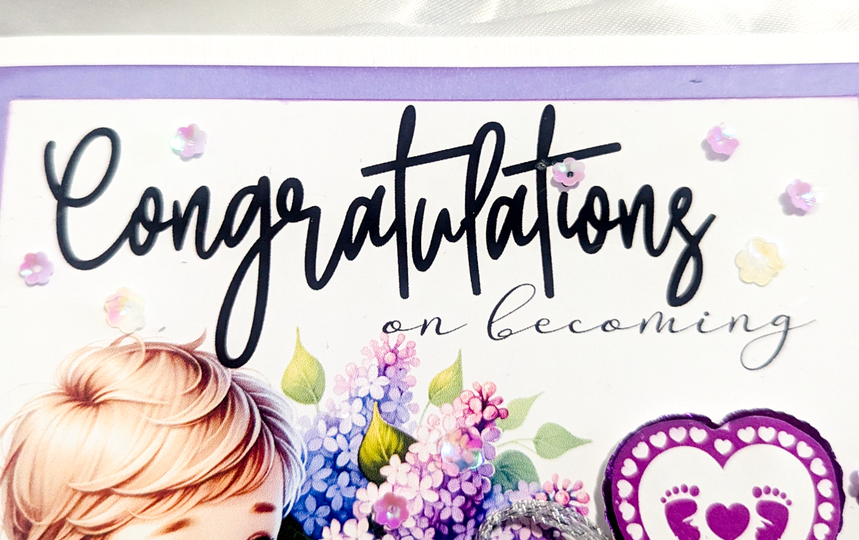 Handmade Congratulations Big Brother Card Custom Name Purple Silver New Sibling - Image 8