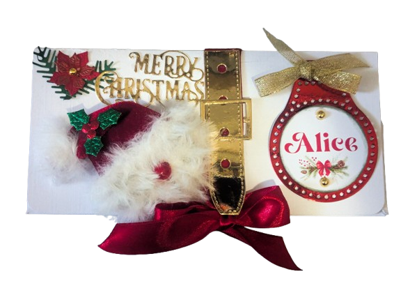 Personalised Handmade Christmas Money Wallet/Cash Envelope - Santa Belt & Bauble - Image 10