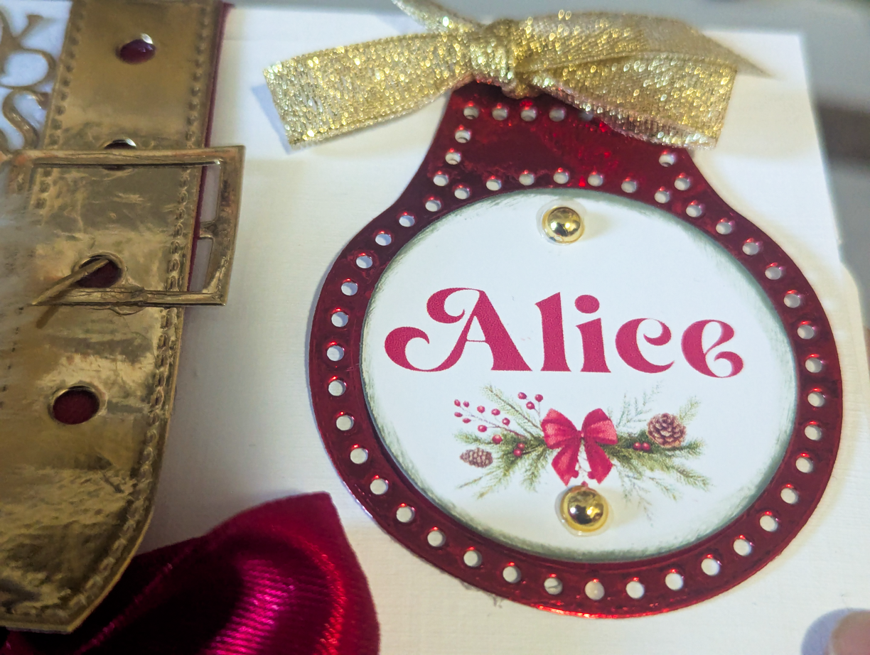 Personalised Handmade Christmas Money Wallet/Cash Envelope - Santa Belt & Bauble - Image 11