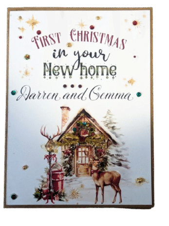 Personalised First Christmas in New Home Card - Handmade New House Xmas Gift