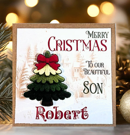 Personalized Handmade Christmas Card for Son Daughter