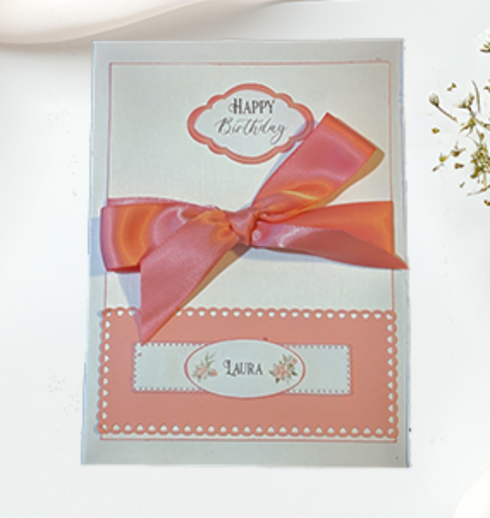 Luxury Handmade Personalised Pink Card in a Box- Wedding, Birthday-Any Occasion - Image 10