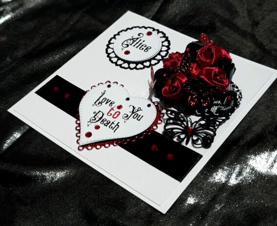 Personalised Gothic Boxed Card -Luxury Handmade Valentine's Day, Anniversary, Wedding, Engagement