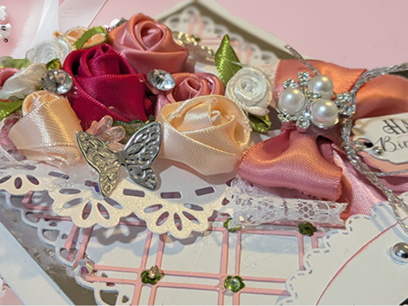 Luxury Handmade Personalised Pink Card in a Box- Wedding, Birthday-Any Occasion - Image 3