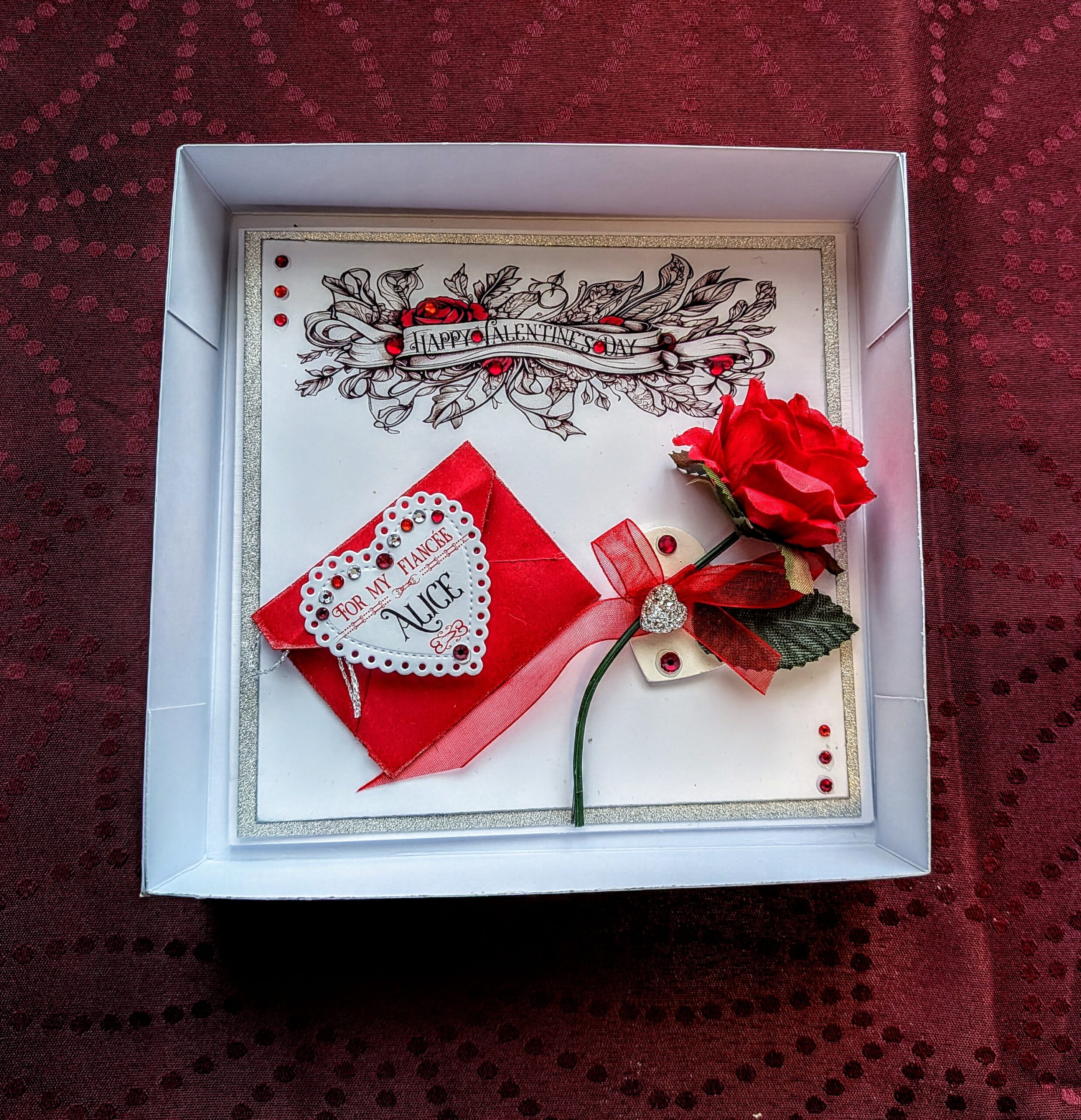 Luxury Personalised 3D Red Rose Boxed Card "The Heart's Secret" - Image 18