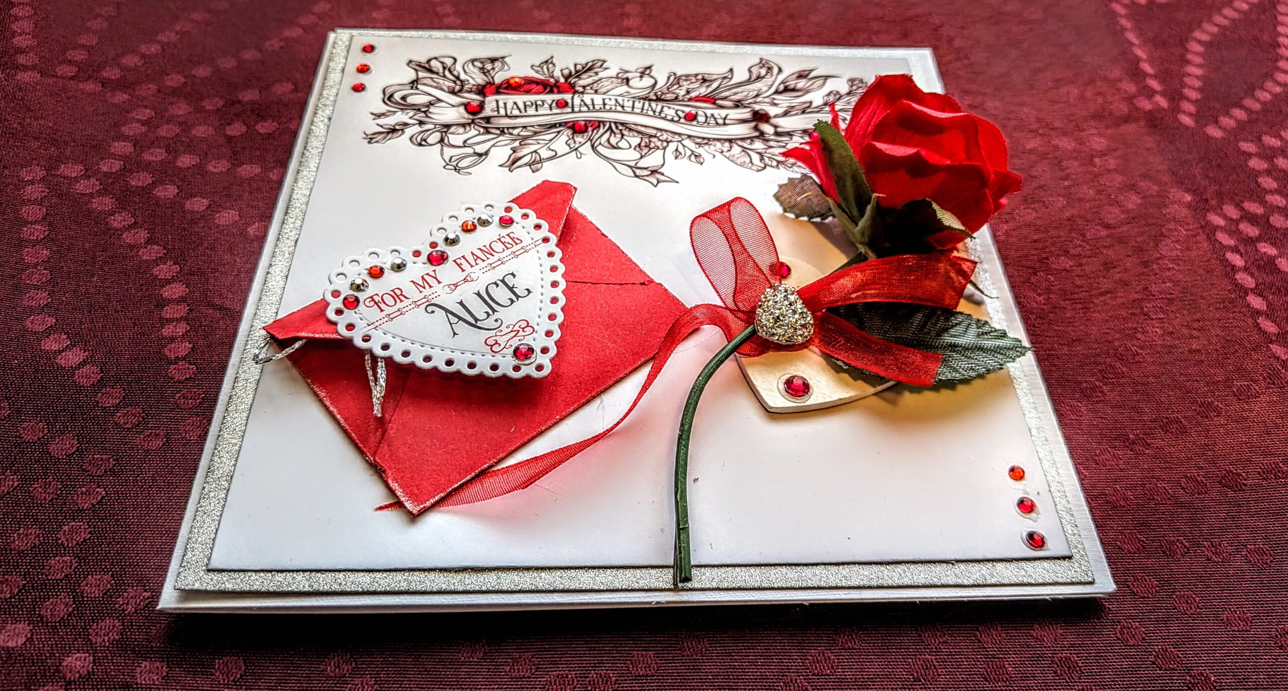 Luxury Personalised 3D Red Rose Boxed Card "The Heart's Secret" - Image 5