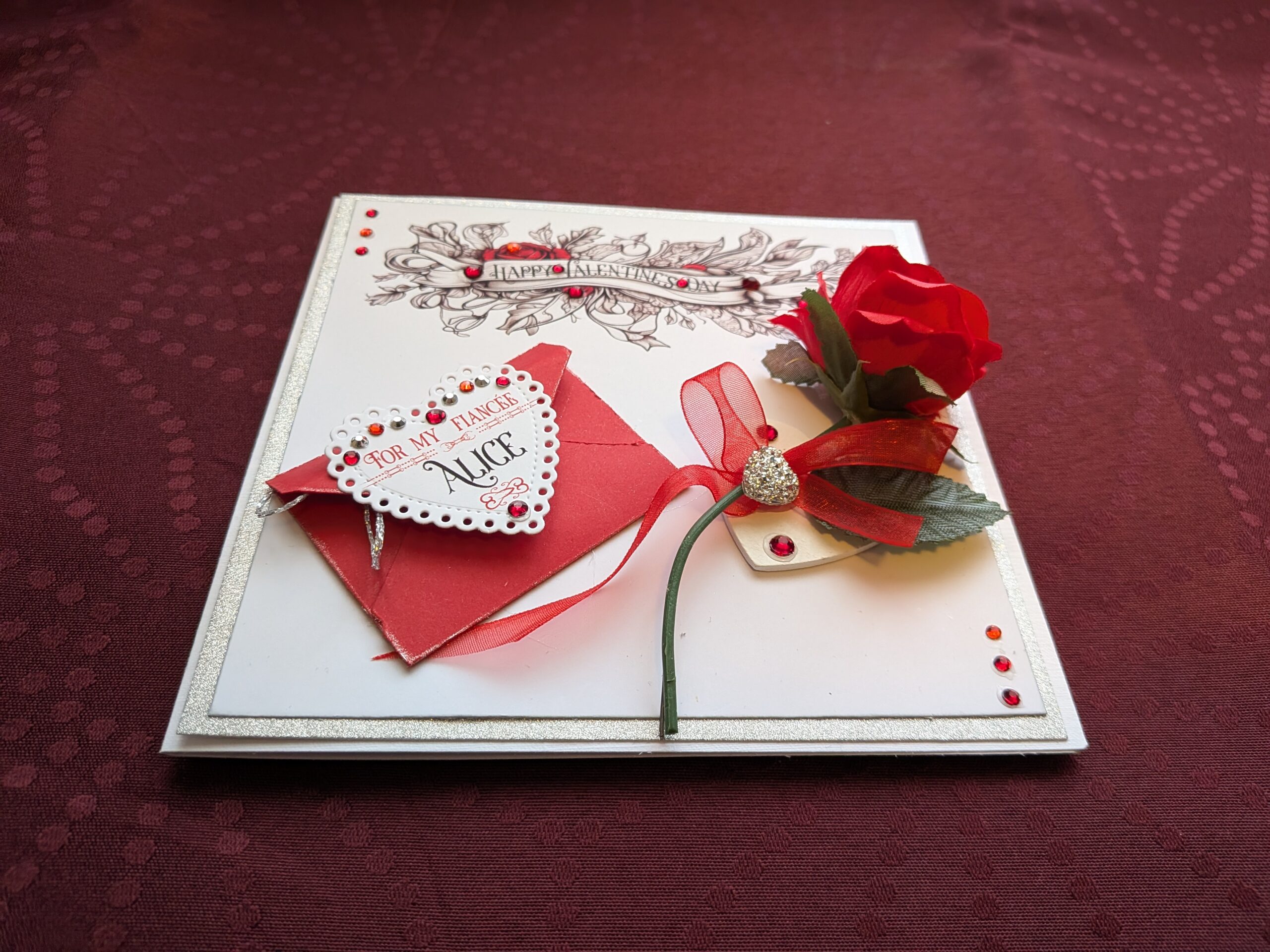 Luxury Personalised 3D Red Rose Boxed Card "The Heart's Secret" - Image 6