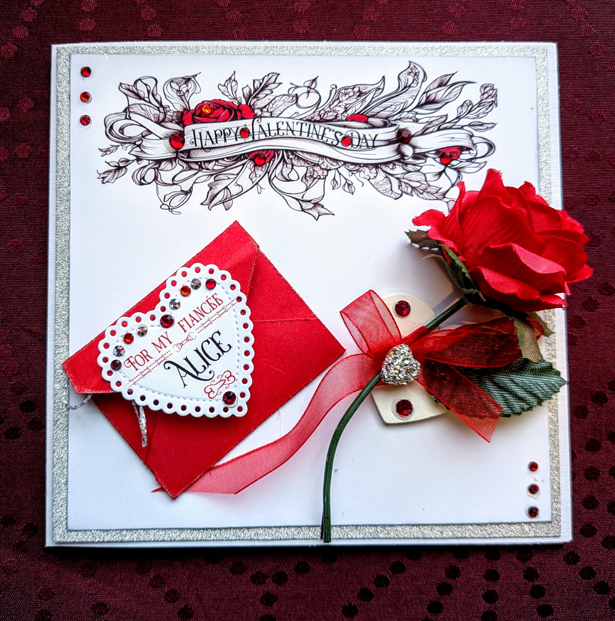 Luxury Personalised 3D Red Rose Boxed Card "The Heart's Secret" - Image 2