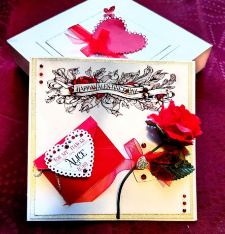 Luxury Personalised 3D Red Rose Boxed Card "The Heart's Secret"