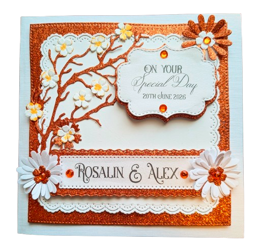 Luxury Copper Glitter & 3D Floral Tree