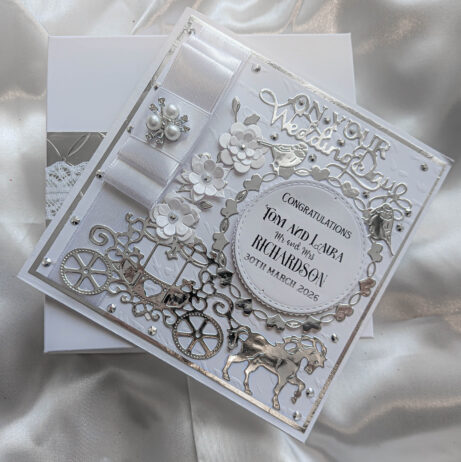 Boxed Wedding Day Card –Silver Horse & Carriage
