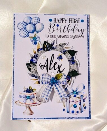 Blueberry Celebration Wreath & Birthday Treats card