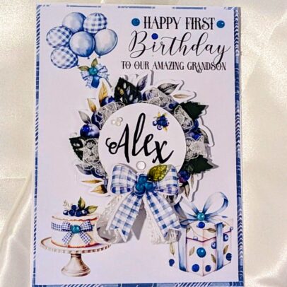 Blueberry Celebration Wreath & Birthday Treats card