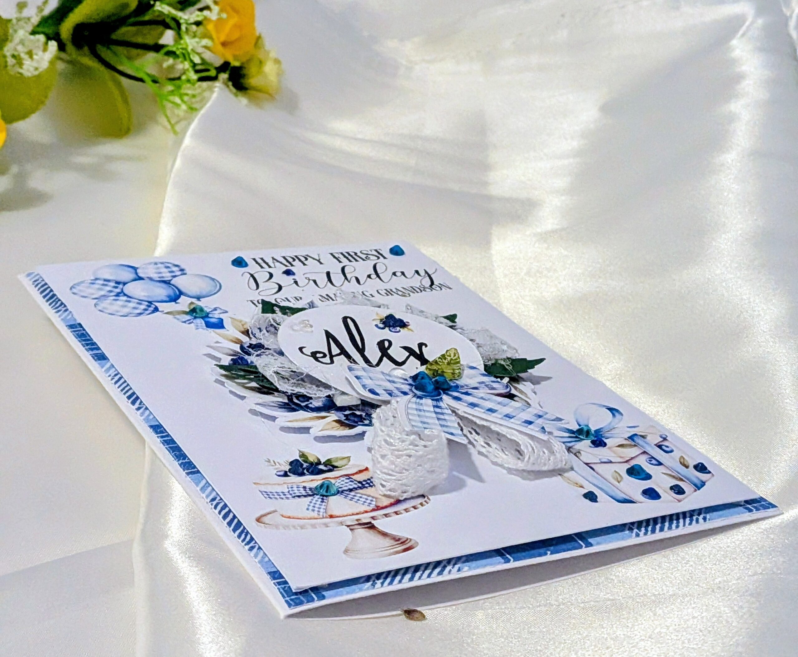 Personalised Blueberry Boys Card - Any Age, Name, Relation-Son, Grandson, Nephew - Image 4