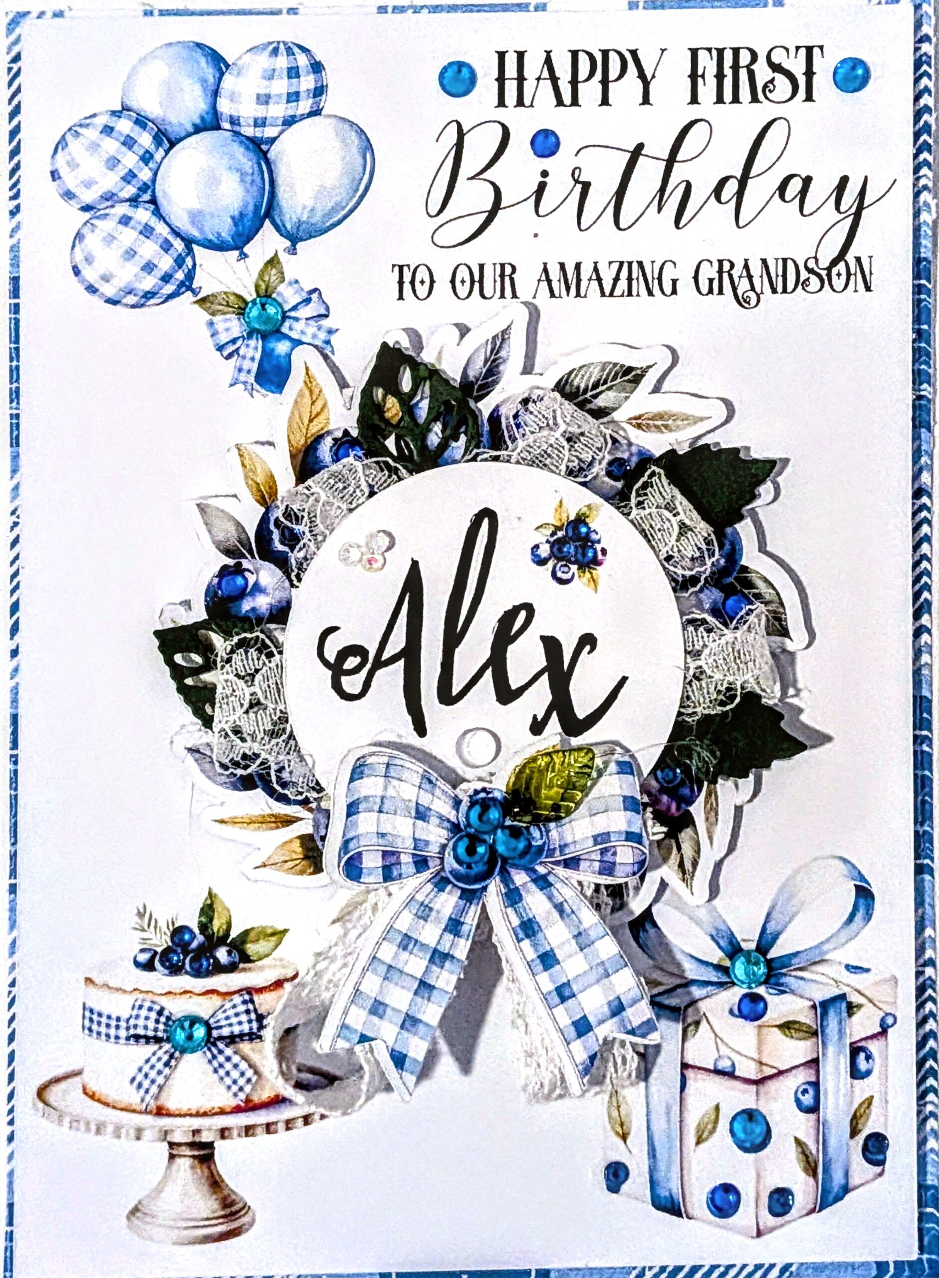 Blueberry Celebration Wreath & Birthday Treats card
