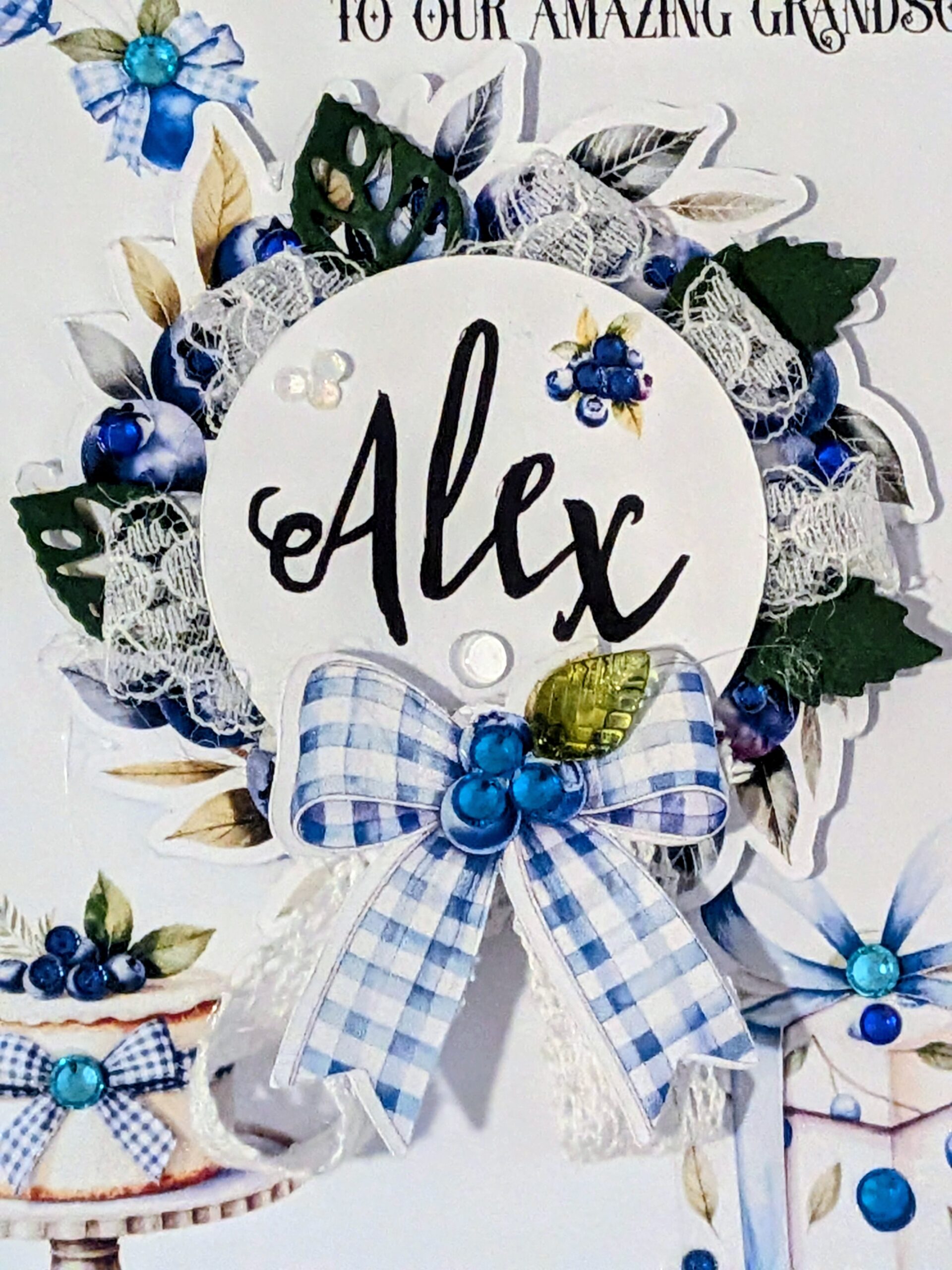 Personalised Blueberry Boys Card - Any Age, Name, Relation-Son, Grandson, Nephew - Image 12