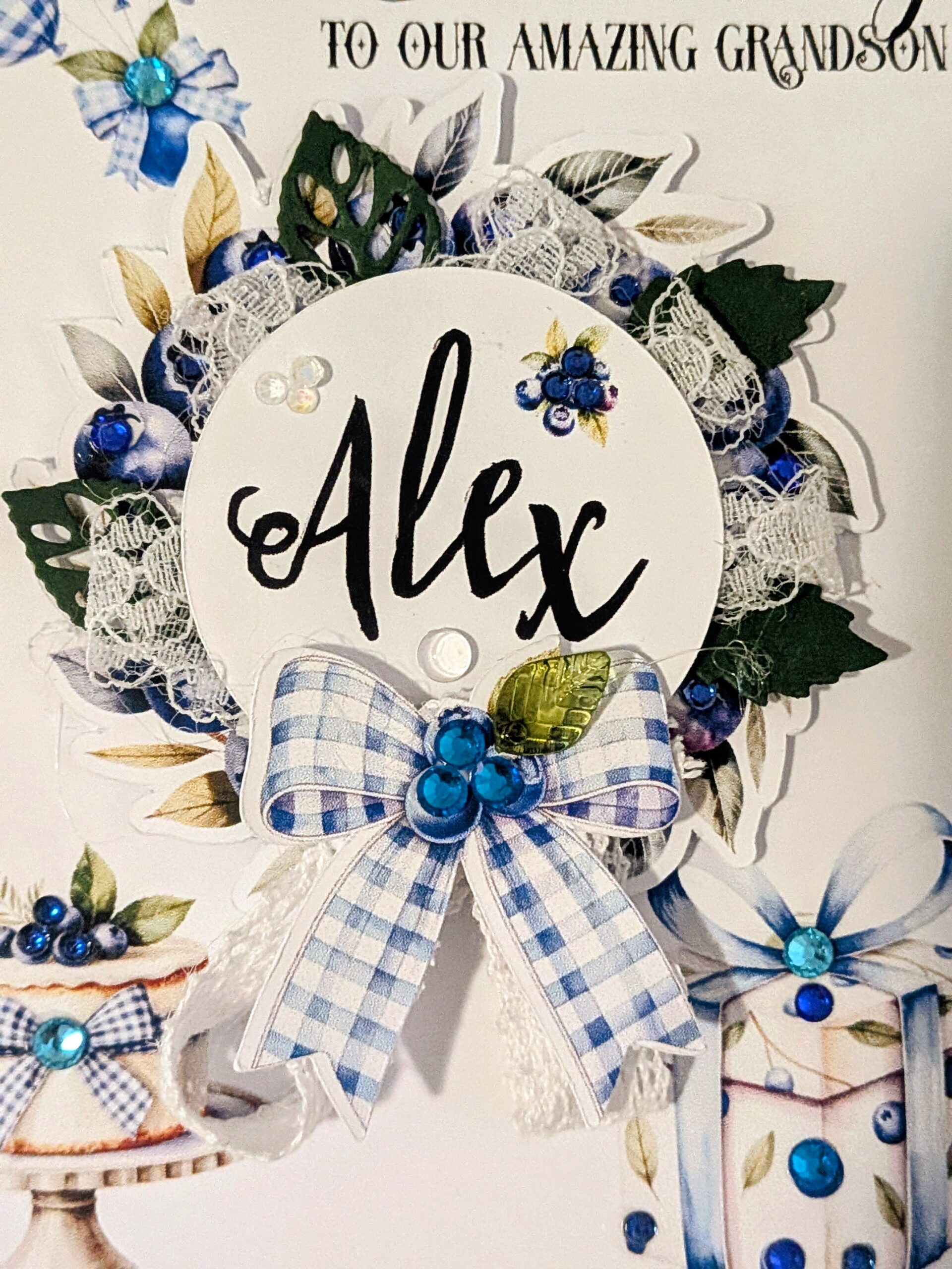Personalised Blueberry Boys Card - Any Age, Name, Relation-Son, Grandson, Nephew - Image 17