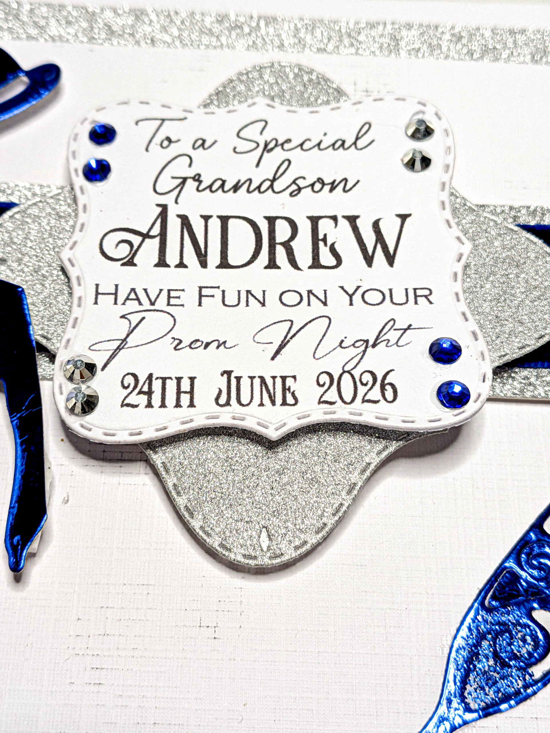 Prom Graduation Card for Him–Luxury Personalised Handmade Keepsake Son Grandson - Image 7