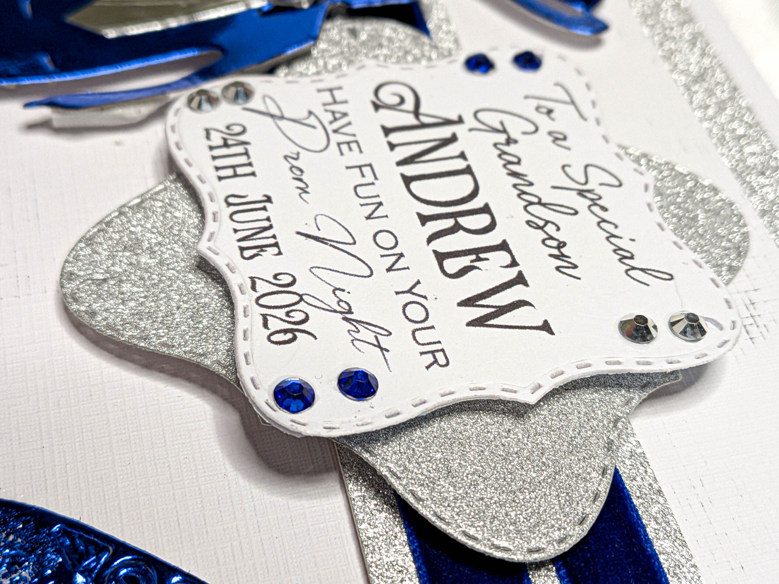 Prom Graduation Card for Him–Luxury Personalised Handmade Keepsake Son Grandson - Image 6