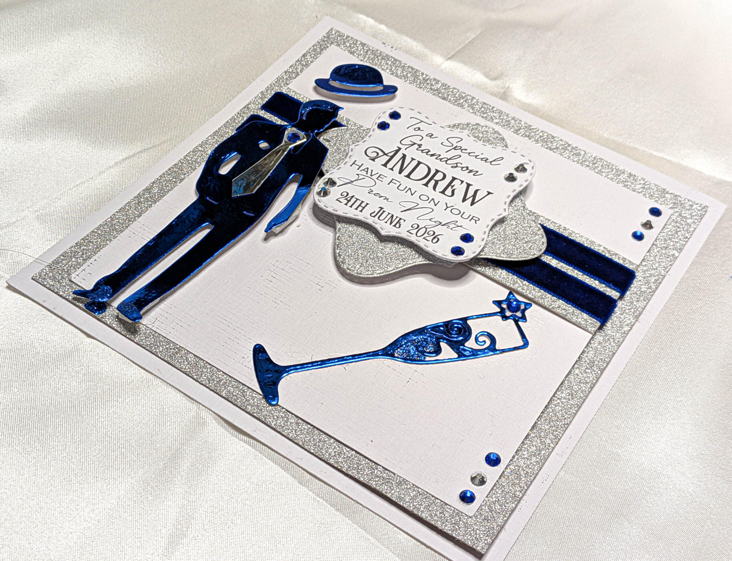Prom Graduation Card for Him–Luxury Personalised Handmade Keepsake Son Grandson - Image 4