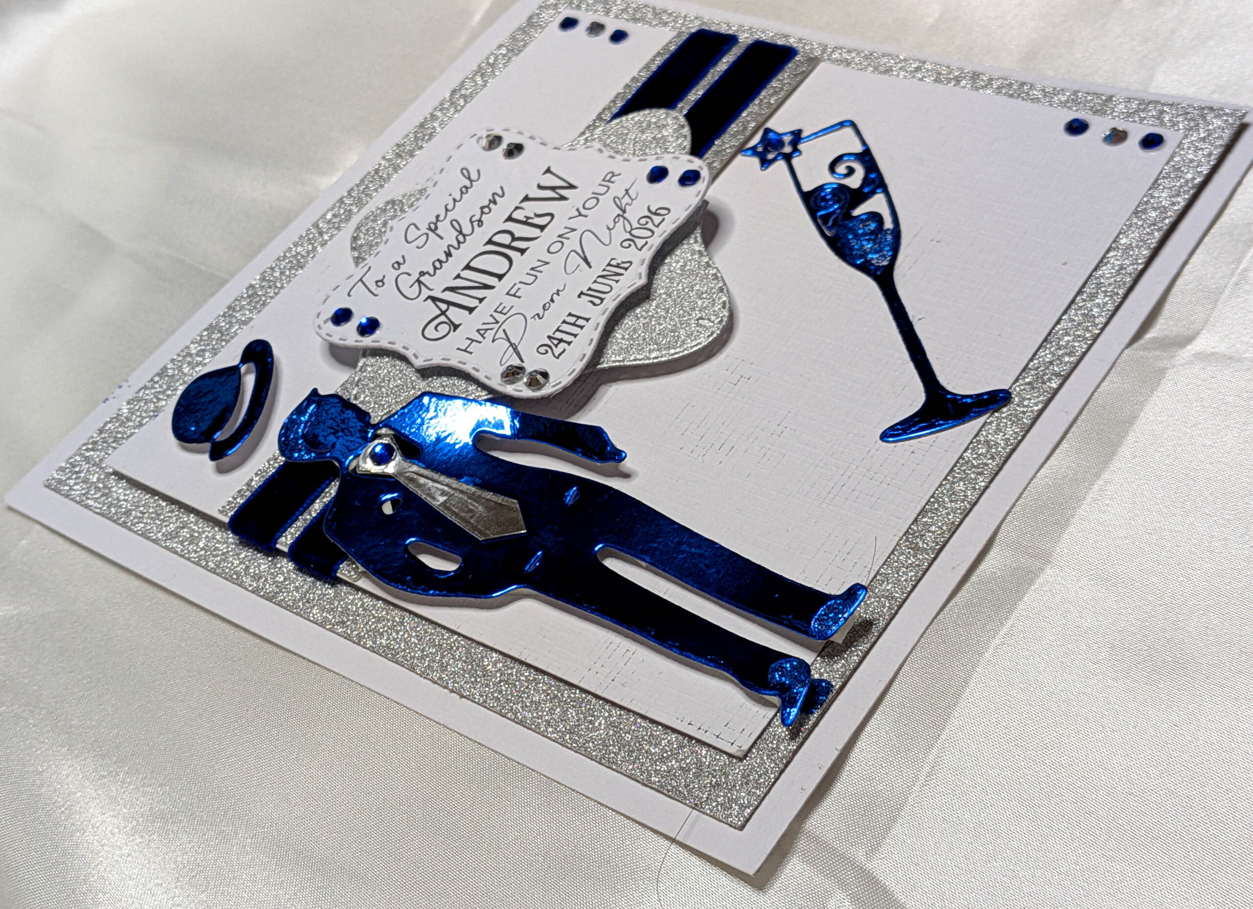 Prom Graduation Card for Him–Luxury Personalised Handmade Keepsake Son Grandson - Image 3