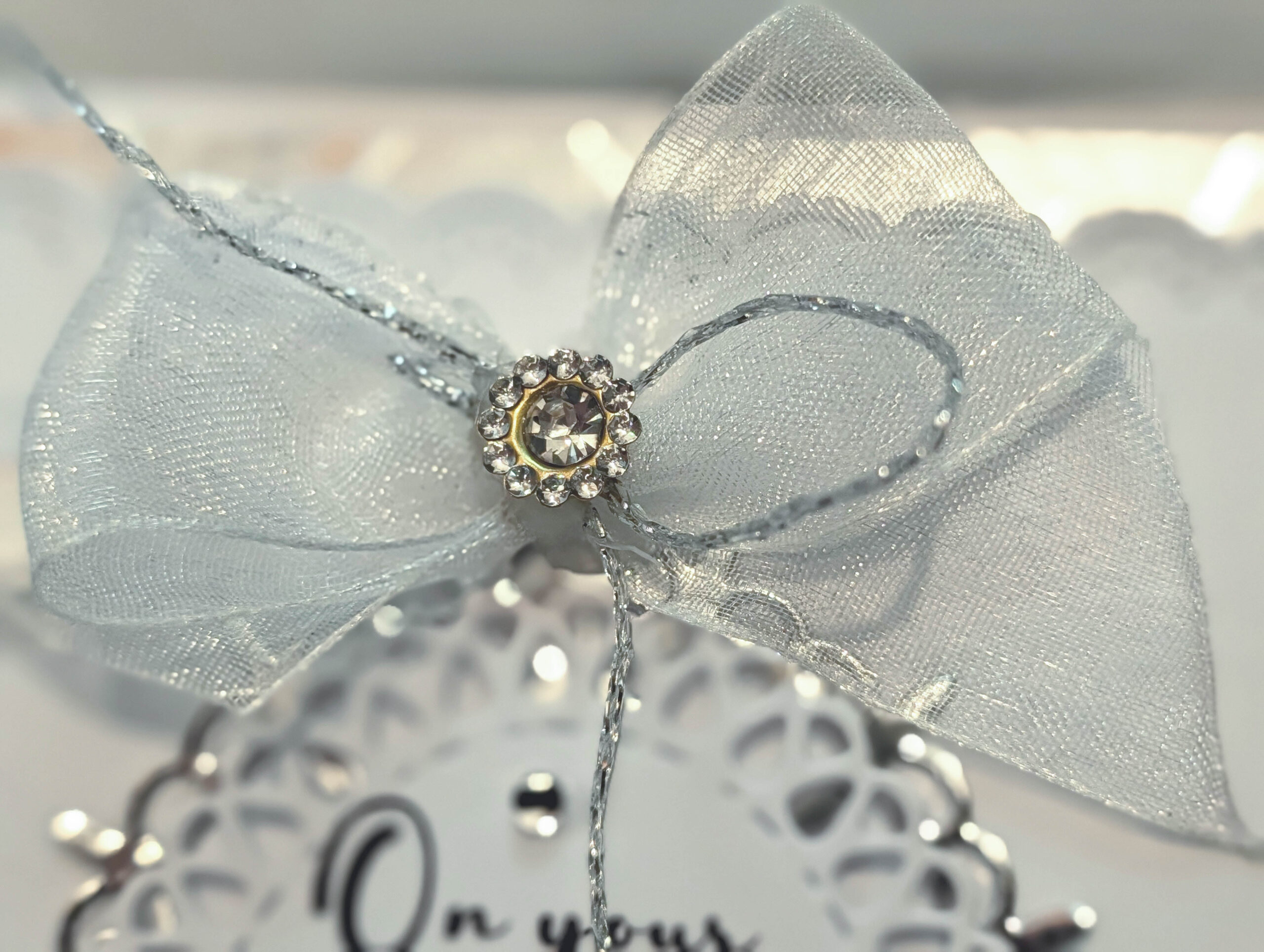 Luxury Personalized Boy 1st Holy Communion Card - Handmade Silver & White 3D Keepsak - Image 2