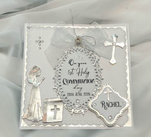 Personalized Girls 1st Holy Communion Card