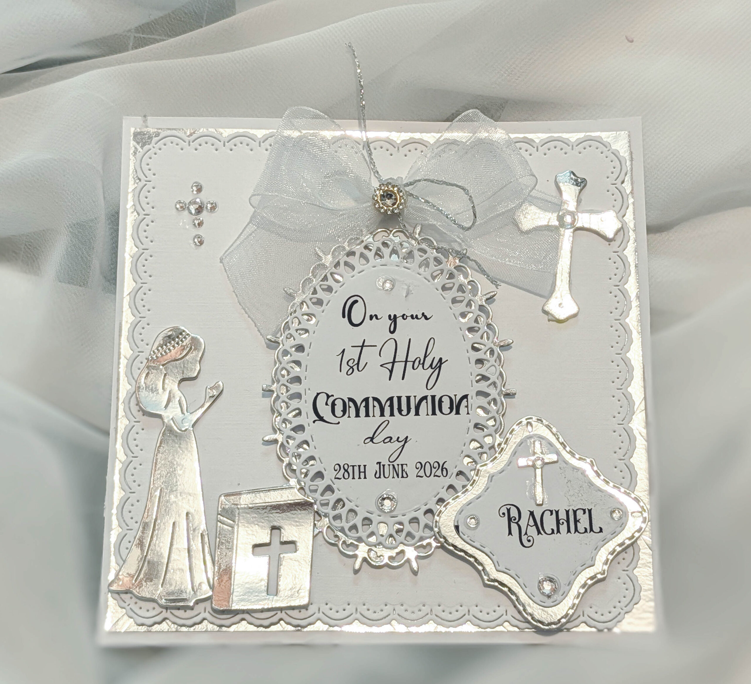 Personalized Girls 1st Holy Communion Card