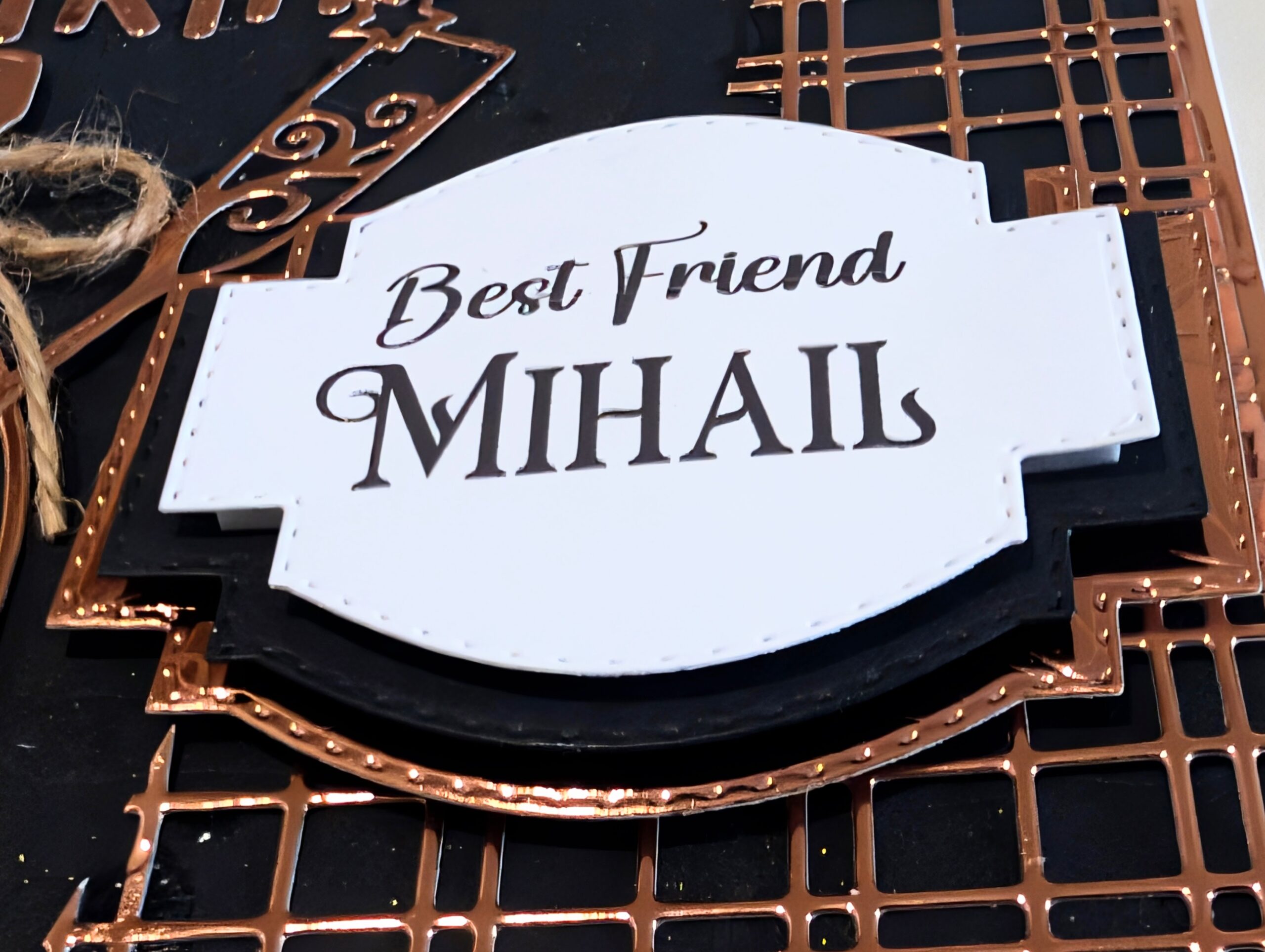 Personalised Luxury 3D Birthday Card – Metallic Copper Mirror & Black Card – Bespoke Champagne Bottle & Glass Milestone Card for Him or Her – Custom Name Card - Image 5