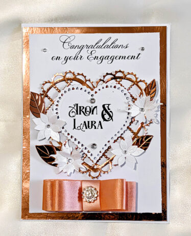 Luxury Personalized Card Rose Gold Heart Handmade Engagement Wedding Anniversary