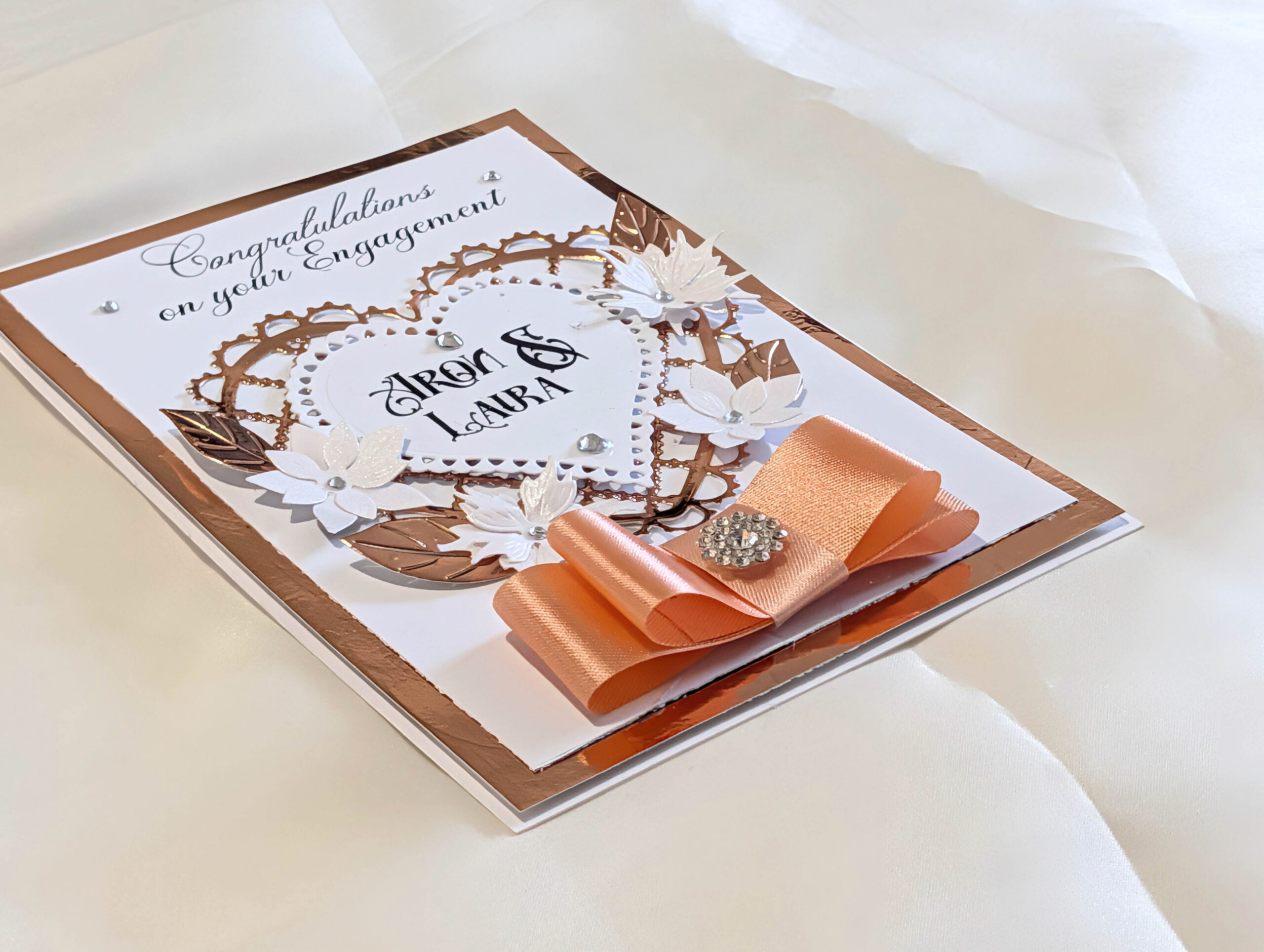 Luxury Personalized Card Rose Gold Heart Handmade Engagement Wedding Anniversary - Image 11