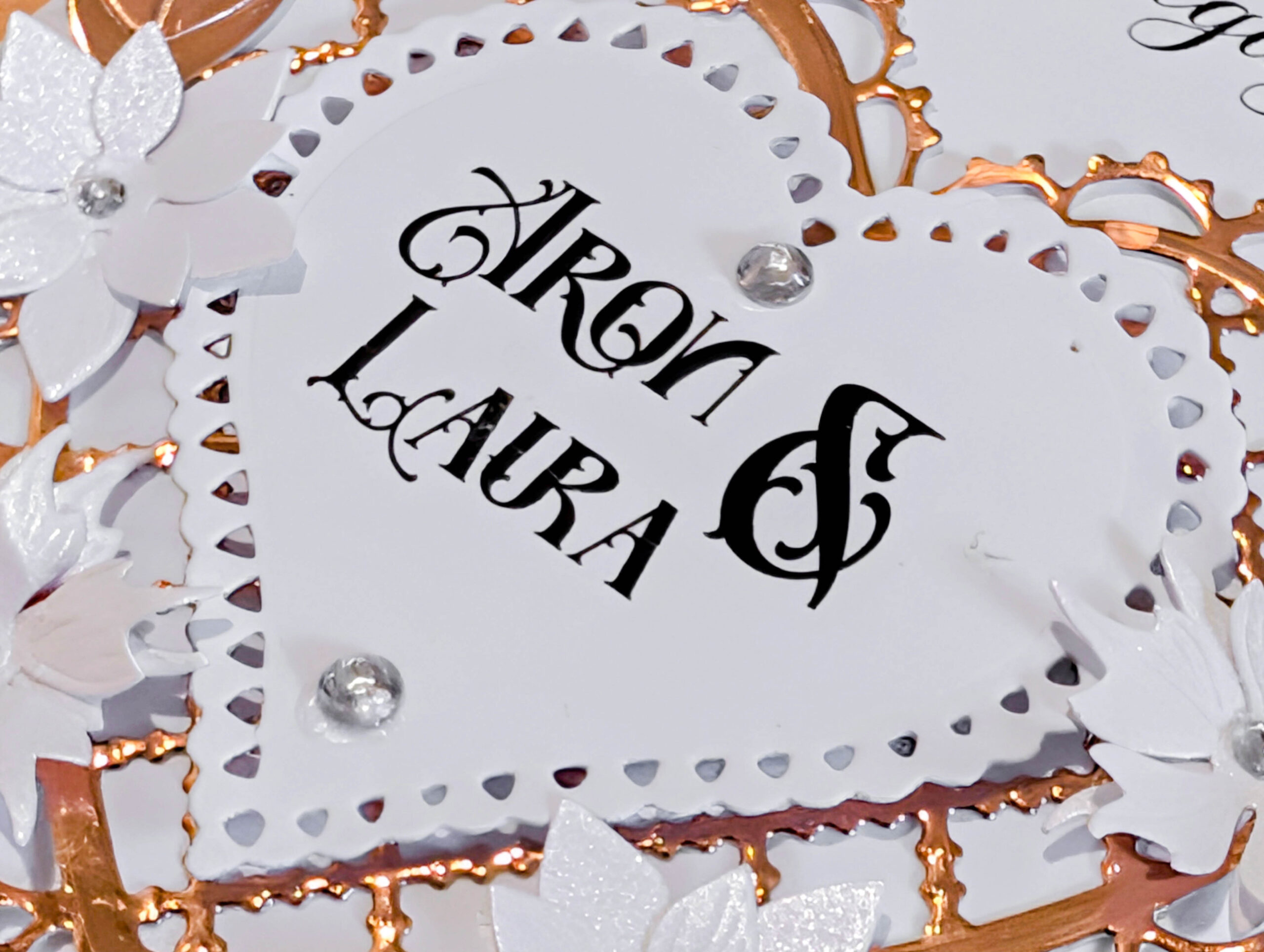 Luxury Personalized Card Rose Gold Heart Handmade Engagement Wedding Anniversary - Image 5