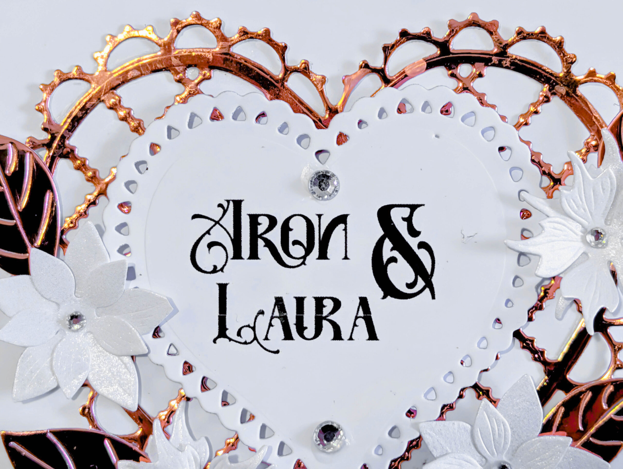Luxury Personalized Card Rose Gold Heart Handmade Engagement Wedding Anniversary - Image 4