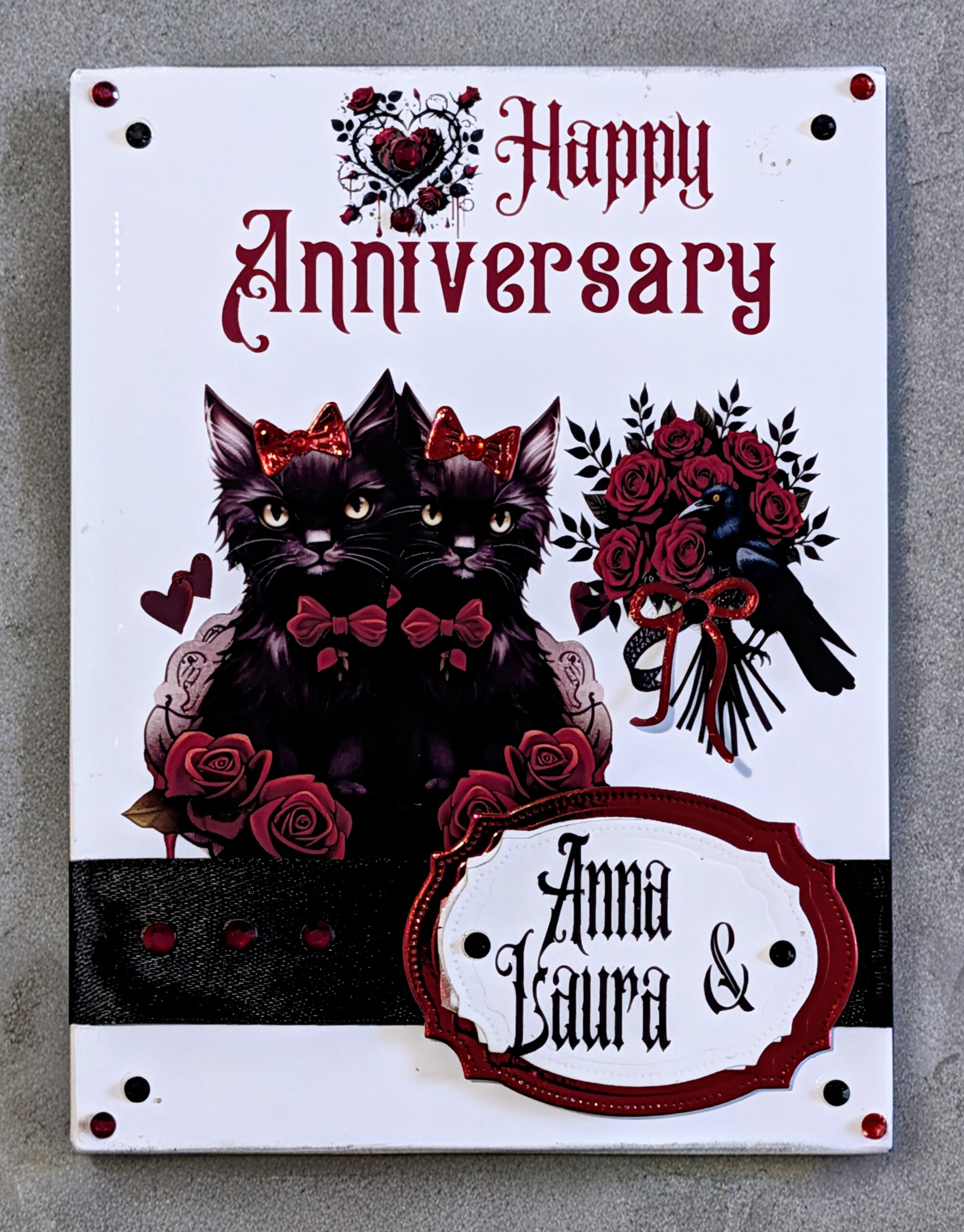 Personalised Gothic Anniversary Wedding Card
