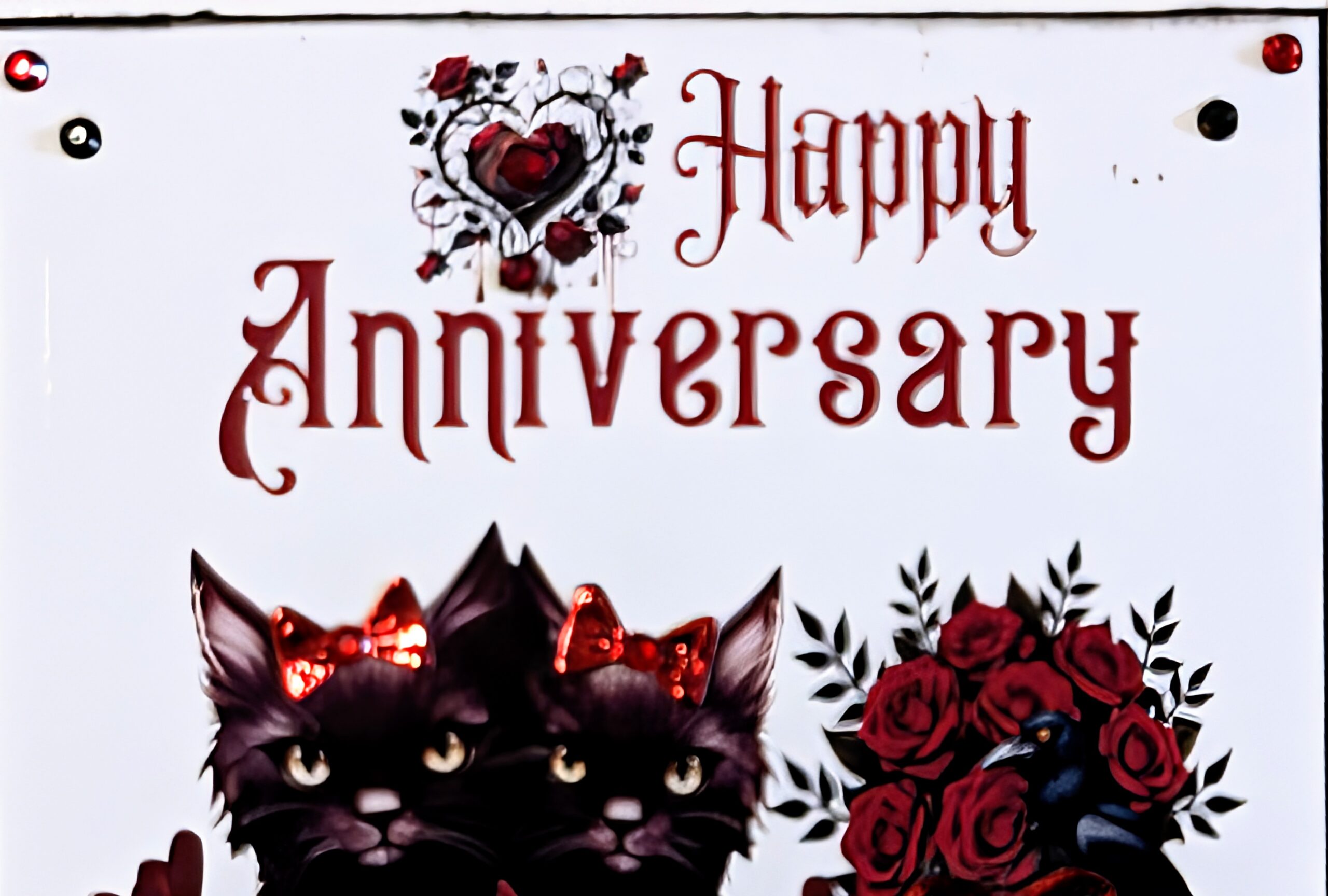 Personalised Handmade Gothic Black Cat & Raven - Anniversary, Wedding, Engagement - Image 10
