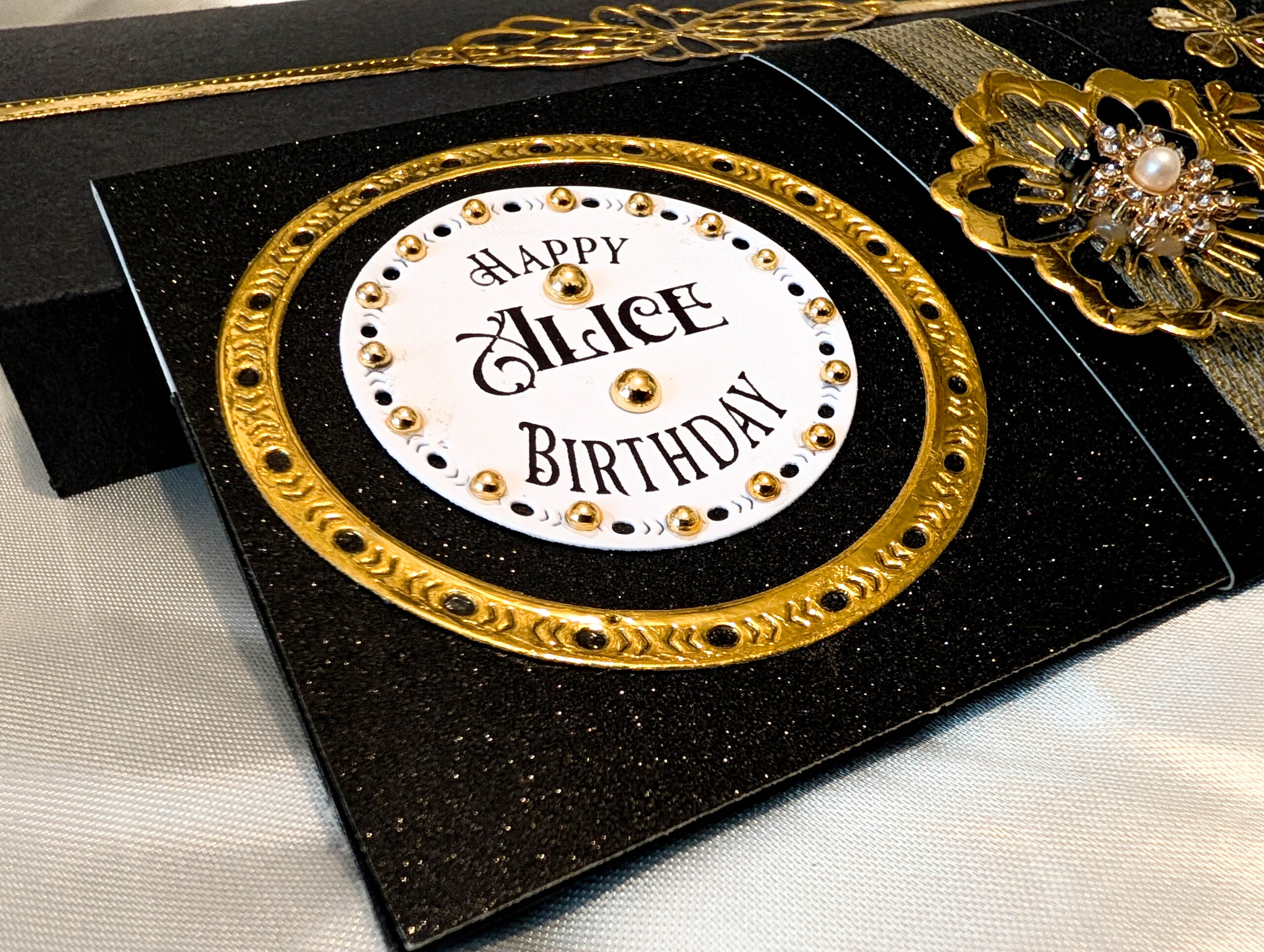 Personalised Luxury Cash Wallet with Gift Box – Handmade Black Glitter & Gold Mirror Cardstock Money Envelope Keepsake for All Occasions - Image 24