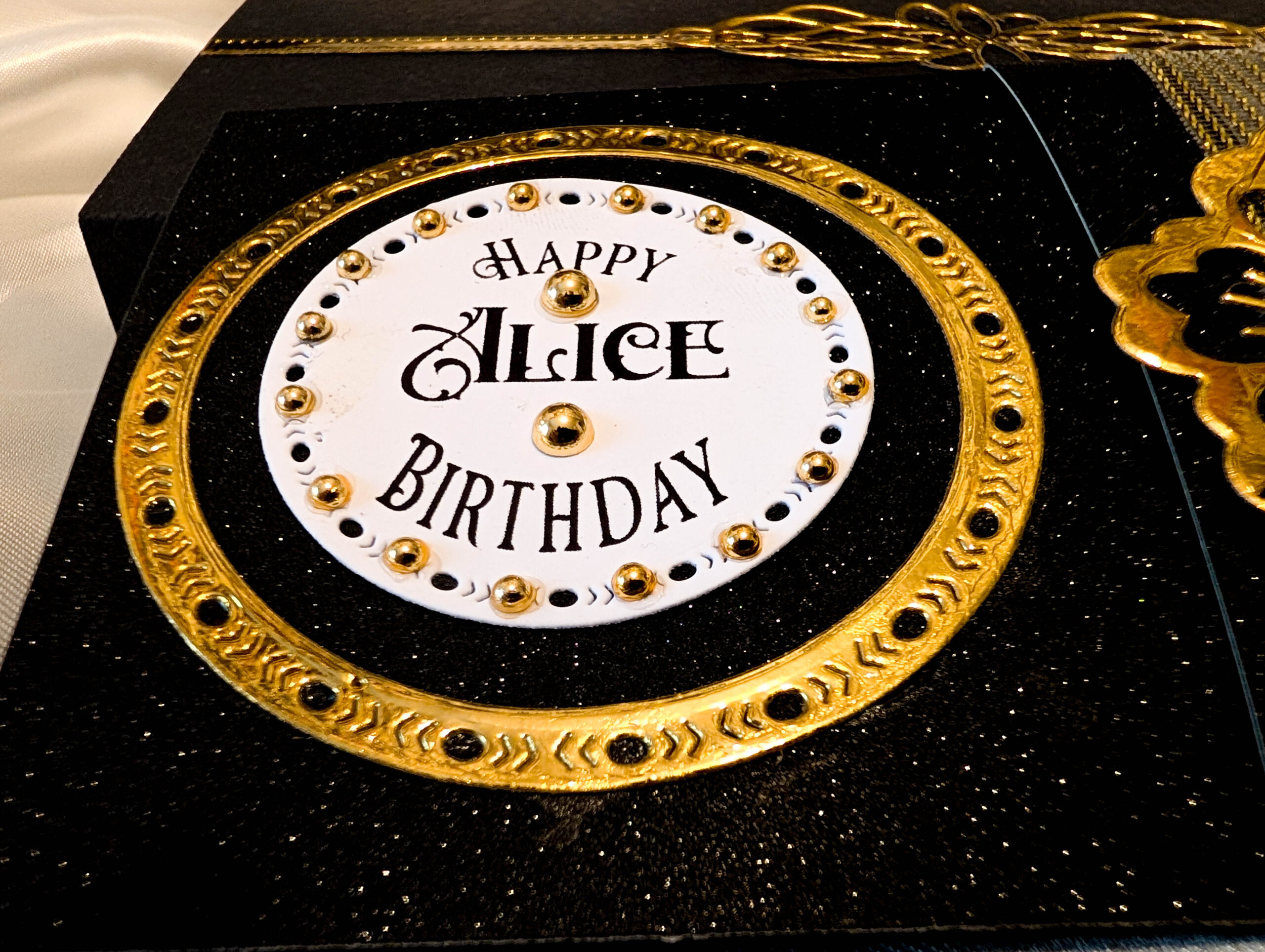 Personalised Luxury Cash Wallet with Gift Box – Handmade Black Glitter & Gold Mirror Cardstock Money Envelope Keepsake for All Occasions - Image 19