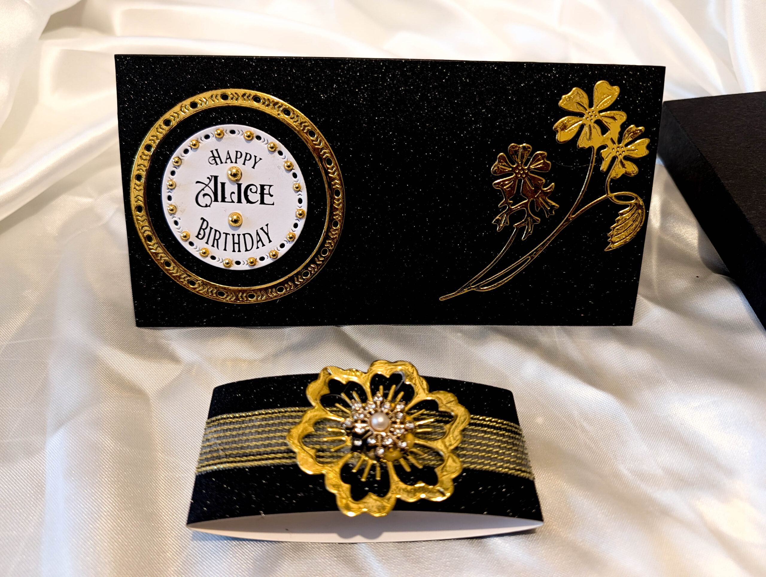 Personalised Luxury Cash Wallet with Gift Box – Handmade Black Glitter & Gold Mirror Cardstock Money Envelope Keepsake for All Occasions - Image 17
