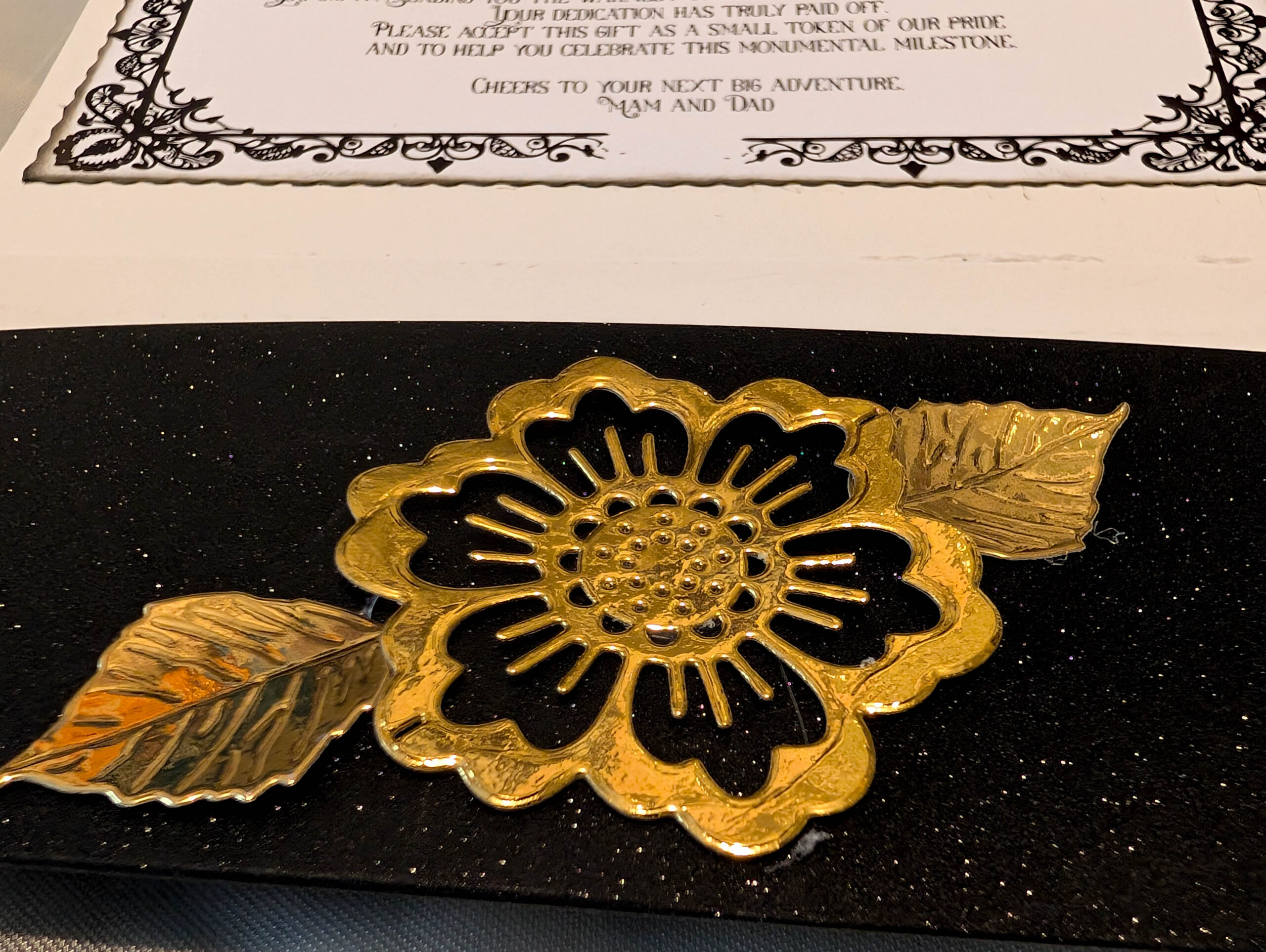 Personalised Luxury Cash Wallet with Gift Box – Handmade Black Glitter & Gold Mirror Cardstock Money Envelope Keepsake for All Occasions - Image 9