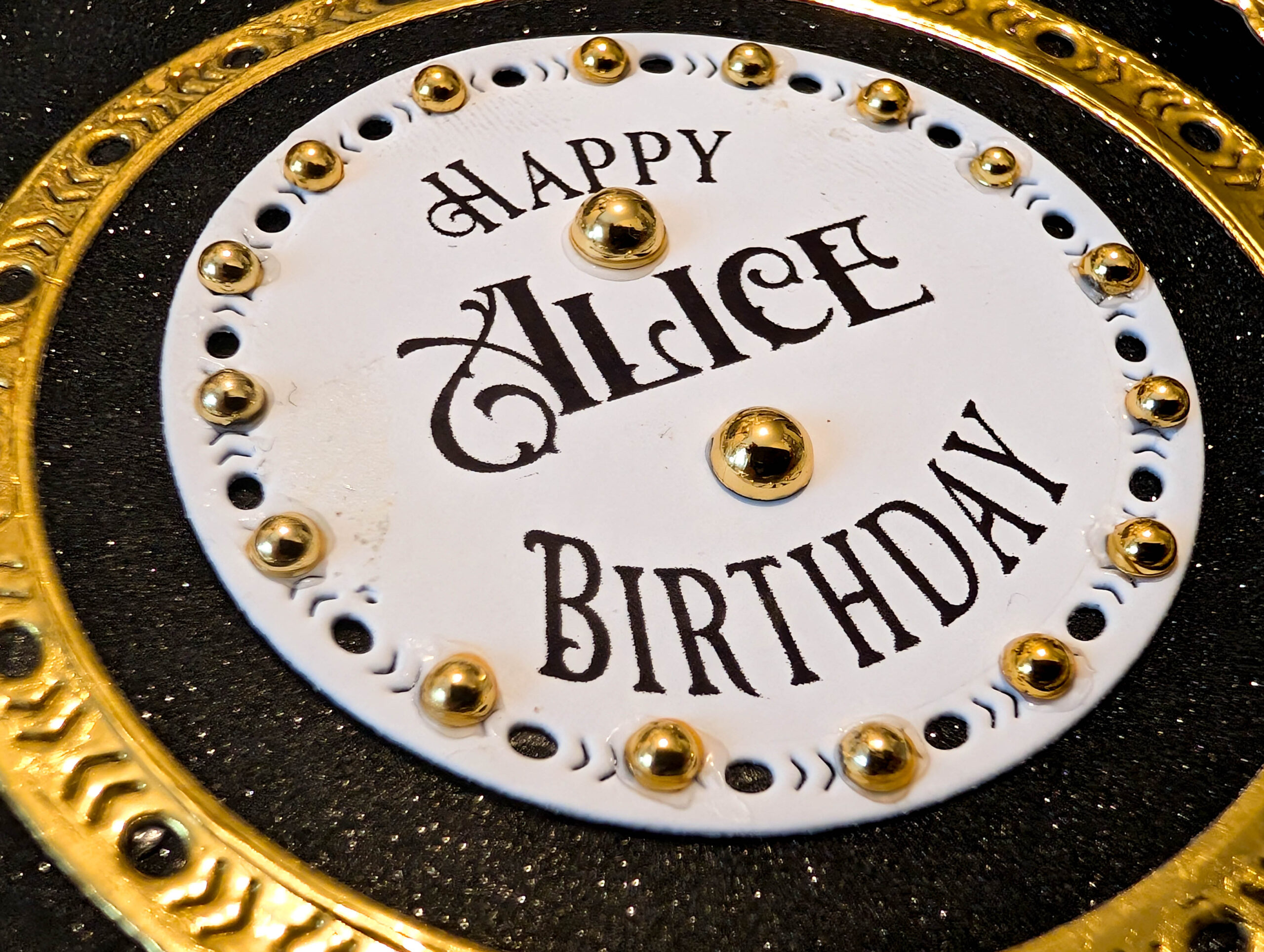 Personalised Luxury Cash Wallet with Gift Box – Handmade Black Glitter & Gold Mirror Cardstock Money Envelope Keepsake for All Occasions - Image 3