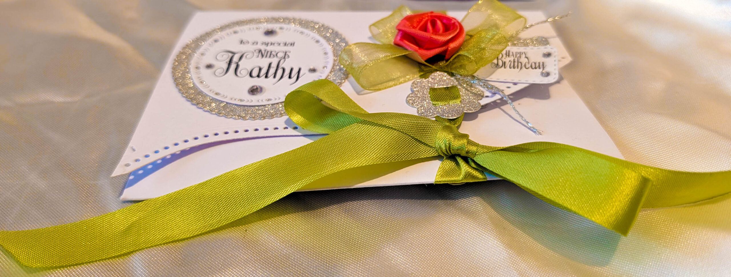 Glitter birthday voucher wallet card