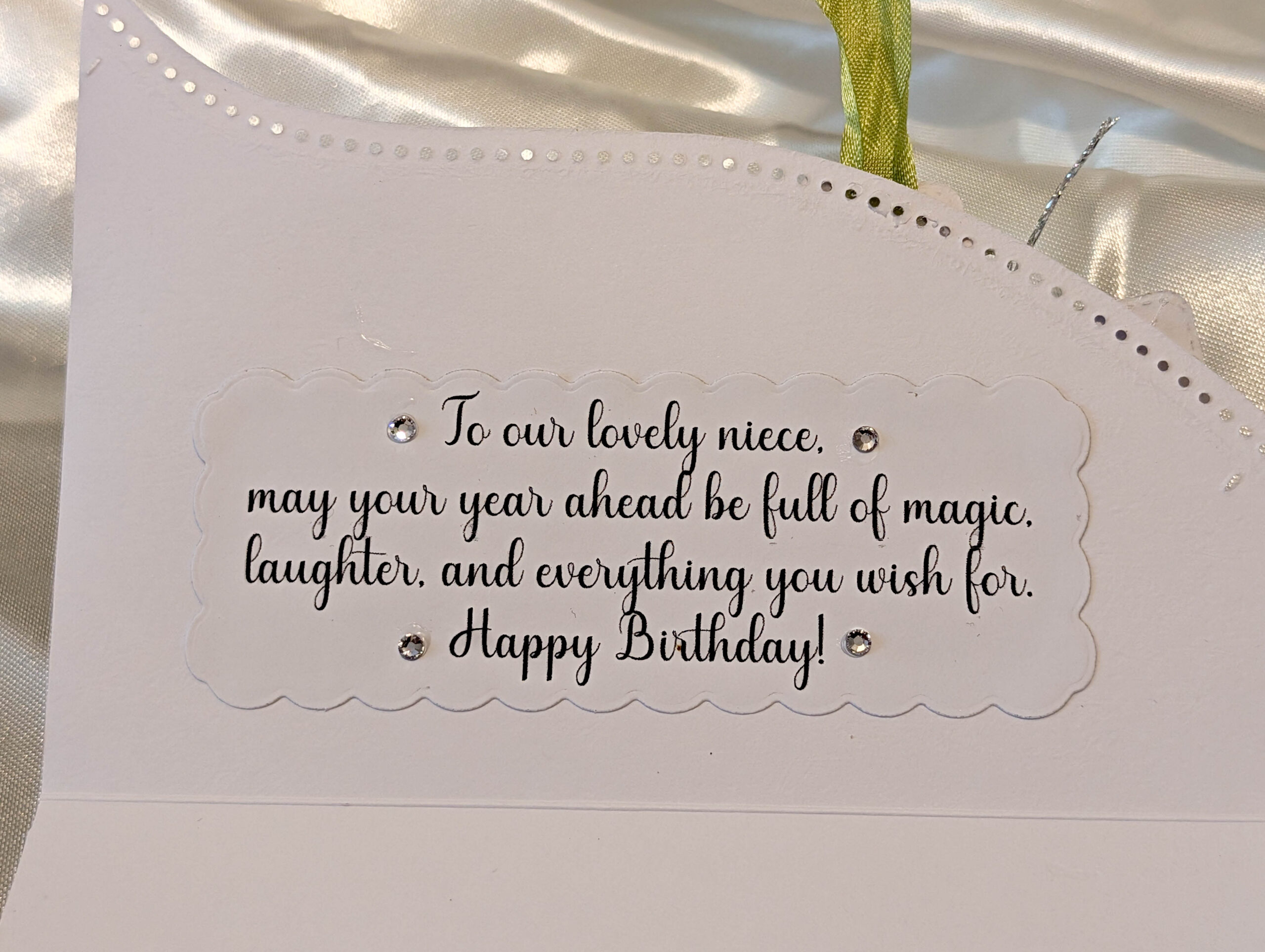 Personalised Luxury Cash Wallet with Envelope – Handmade White Glitter & Green Ribbon Money Gift Card Holder for Birthdays, Graduations & Baby Showers - Image 14