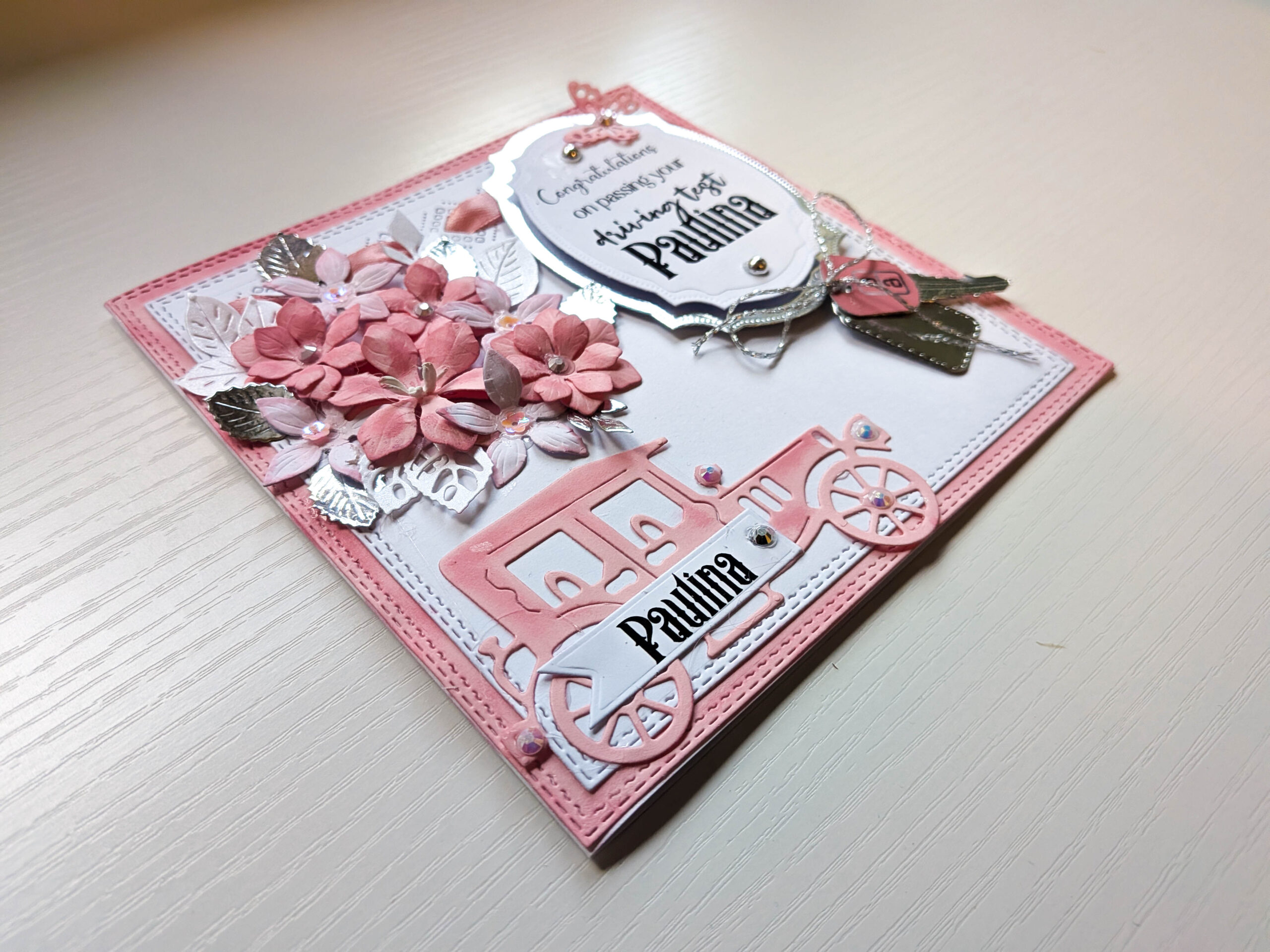 Luxury Personalised Pink Boxed Card | Handmade Driving Test & Birthday Keepsake - Image 12
