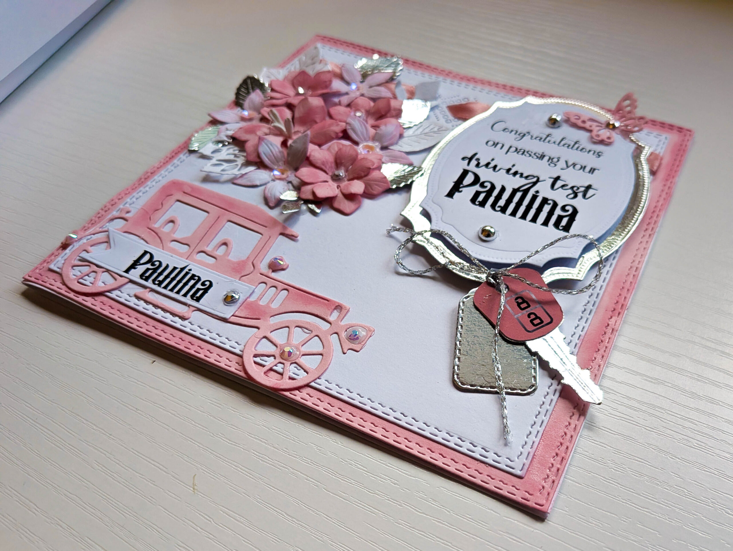 Luxury Personalised Pink Boxed Card | Handmade Driving Test & Birthday Keepsake - Image 11