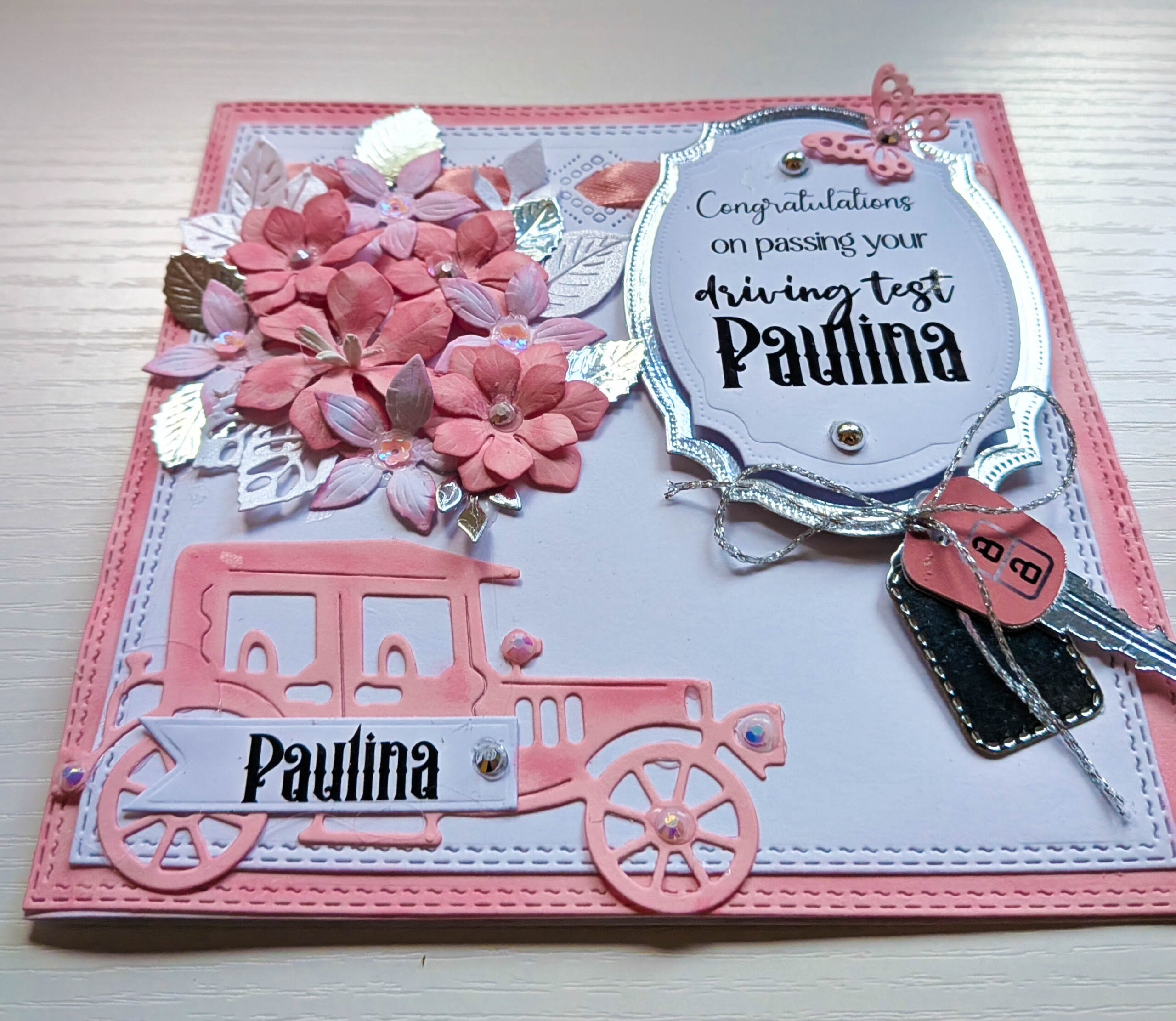 Luxury Personalised Pink Boxed Card | Handmade Driving Test & Birthday Keepsake - Image 6